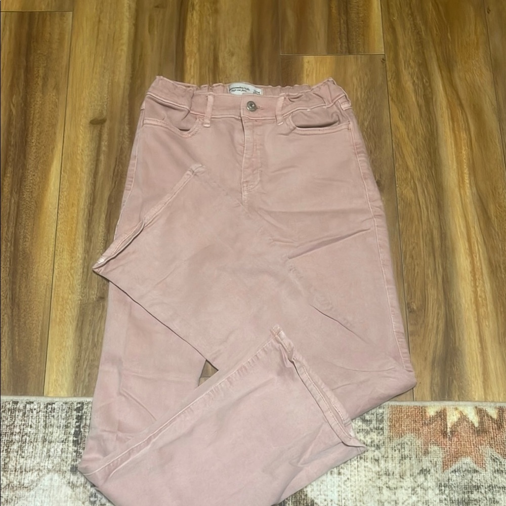 Abercrombie Kids Light Pink High Rise Flare Pants